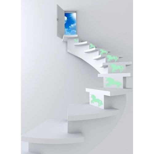 3202 unicorn 10cm*7cm*10pcs Luminous generation finely carved removable wall stickers for stylish childrens room