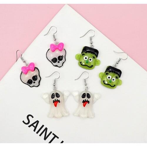 Horrifying Skull Ghost Halloween Earrings For Women 2021 Trend Personality Handmade Girls Unusual Earrings Jewelry-Accessories