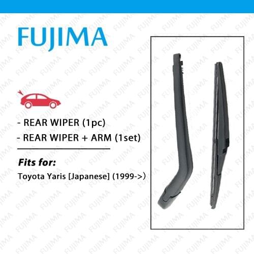 Rear Wiper and Arm for Toyota Yaris Japanese version (1999-Now) Back Window Windscreen Toyota Vitz Rear Wiper Blade with Arm
