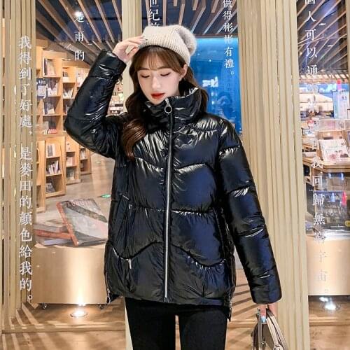 2020 Women Down cotton Jacket Coat Winter Parkas Bright Color Stand collar pink blue Jacket Female Thick Warm Parka Outerwear