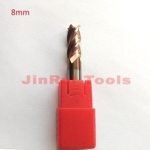 1pc 8mm HRC55 4 Flutes Flat Square Solide Carbide End Mills CNC router bit milling cutter Tools knife fresa