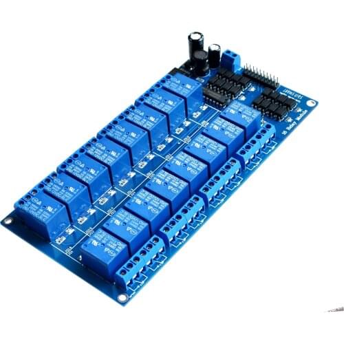 12V 5V 16 Channel Relay Module Interface Board For Arduino PIC ARM DSP PLC With Optocoupler Protection LM2576 Power
