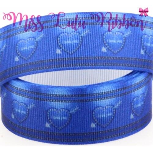 16mm-75mm Denim Like/Jean Pattern Printed Grosgrain Ribbon/Foe DIY Christmas Gift Handmade Clothing Materials 50 yards/roll