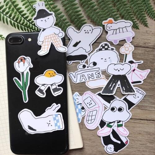 16pcs Cute cartoon pattern Stickers Crafts And Scrapbooking stickers book Student label Decorative sticker Cup notebook