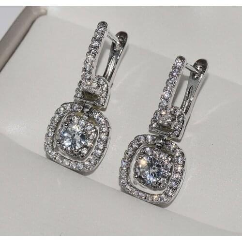 2021 NEW Creative handbag lady shines zircon earrings AAA grade zircon wedding wedding wedding party birthday gift