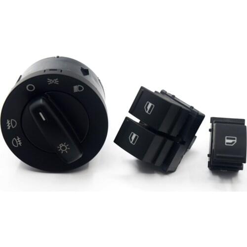 3Set Headlight Window Control Switch Button 1K0 941 431Q 1K3 959 857A 1F0 959 855 For VW EOS Golf 5 6 GTI Passat CC Tiguan