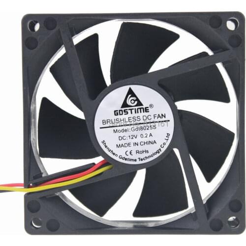 5PCS Gdstime 8025 12V 3Pin Cooler 80x80x25mm Electric Fan 80mm 25mm Radiator