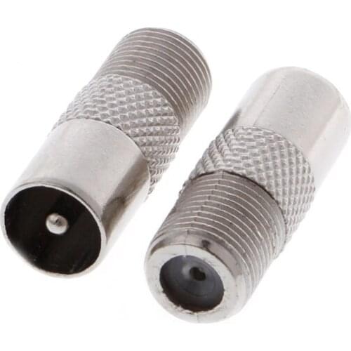 5 Pcs RF Coax Straight Connector F Female to RF Male TV Antenna Adapter