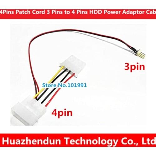 CPU Fan 4Pins Patch Cord 3 Pins to 4 Pins HDD Power Adaptor Cable Lead Wire Extension Connector Power Cable Cord