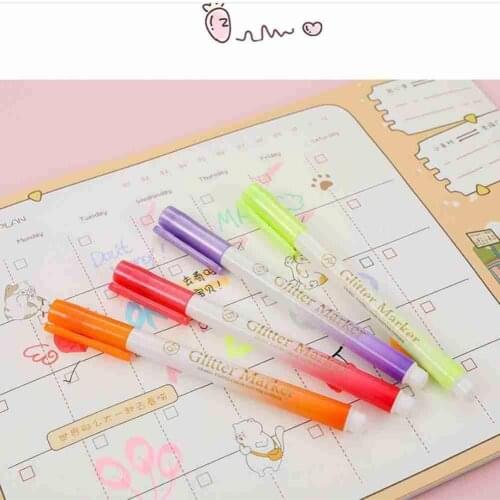 1Pcs Fluorescent Highlighter Pen Markers Drawing Pen Office Stationery New Doodling Marking Student Supplies School Cute Fo H1T3