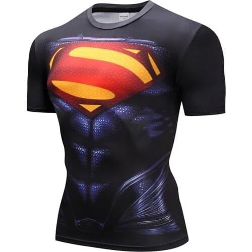 3D Printed T Shirts Men Compression Shirt Comic Cosplay Clothing Sports Quick Dry Fitness Short Sleeve Summer Gym Tops Male