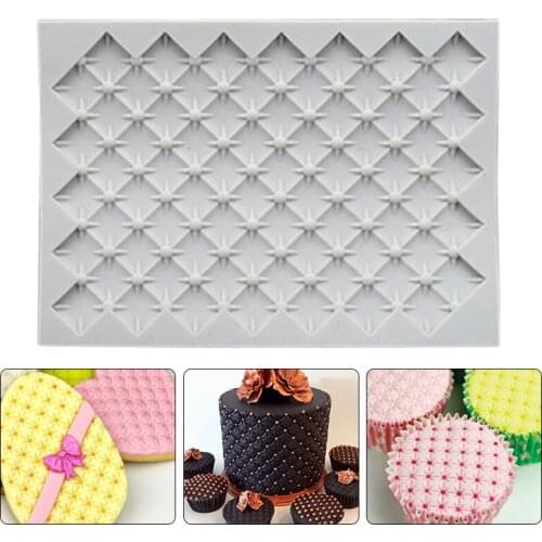 Gypsophila Silicone Mold Square Lattice Gypsophila Mold Cake Fondant Bread Baking DIY Lace Decor Dust-proof Durable Impervious