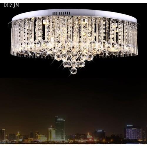 2016 Round LED Crystal Ceiling Light For Living Room Indoor Lamp with Remote Controlled luminaria home decoration Free Shipping
