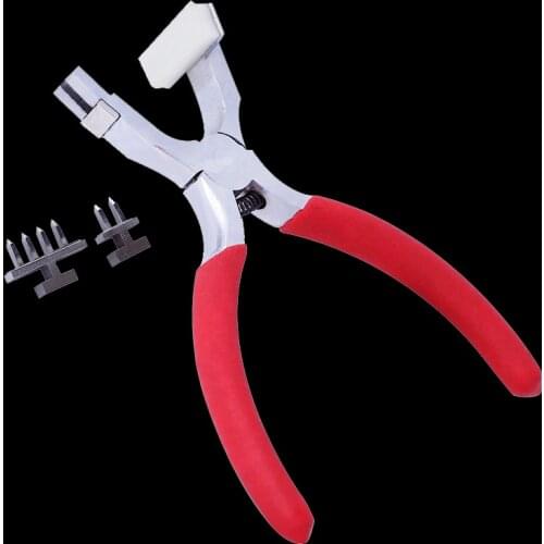 MIUSIE 4mm 2+4 Tooth DIY Silent Leather Craft Hole Punch Tools Hand Held Rhombus Point Pliers Sewing Stitching