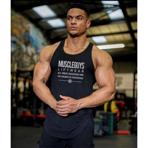 Muscleguys 2021 Summer fashion Bodybuilding sleeveless tank top men Fitness Clothing Cotton workout gym Stringer vest men