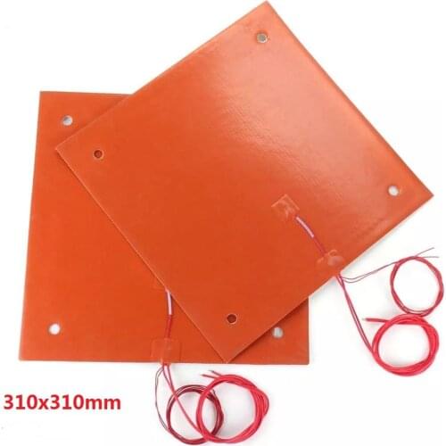 310x310mm 750w@110v 3D Printer Heater Pad for Creality CR-10 with Screw Holes, 3M Adhesive Backing & NTC 100K