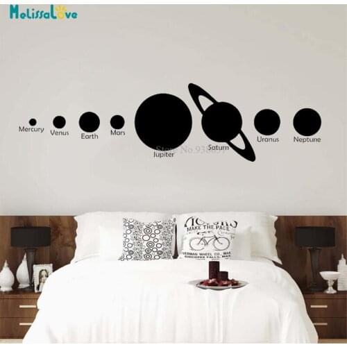 Solar system Wall Decal science space planets home decor Big Size children learn Wall Sticker Mural BB110