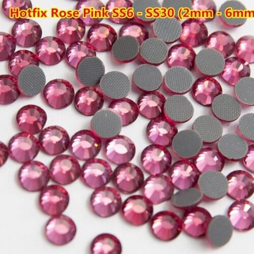 Ng 1440pcs Light Pink/ Rose Pink Flatback Hotfix DMC Rhinestones Nail Art Crystals Decorations DIY for Phone Clothes