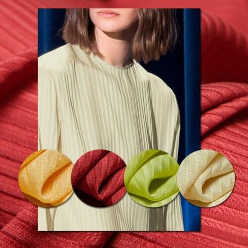 Yarn-dyed 3D striped shiny solid color heavy pure silk fabric, good drape,sewing for shirt,blouse,dress,skirt,craft by the yard