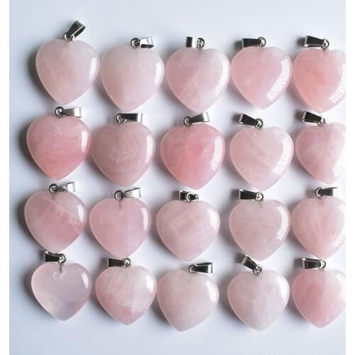 Wholesale 20pcs/lot fashion hight quality natural quartz stone heart charms pendants 25mm fit necklace jewelry making free