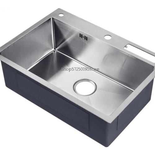 Handmade Sink Kitchen Sink Sink 304 Stainless Steel Basin Thickened With Knife Holder Large Single Tank