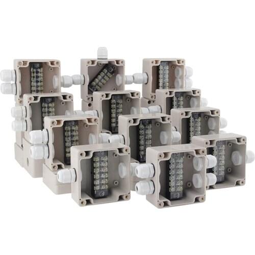 Monitoring outdoor waterproof junction box with terminal abs plastic power cable outdoor sealed three-way distribution box