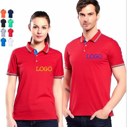 US Normally Big Size Printing/Embroidery LOGO Polo shirt Solid Tees Cotton Top shirts Men POLO Custom Your LOGO Unisex clothes