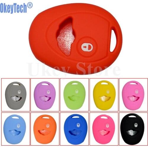 OkeyTech Silicone Car Key Cover for BMW Mini Remote Key Cover Case for bmw Mini Cooper R50 R53 1 Button Remote Key