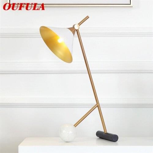 OUFULA Modern Table Lamp Design E27 Reading White Desk Light Home Bedside LED Eye Protection For Children Bedroom Study Office