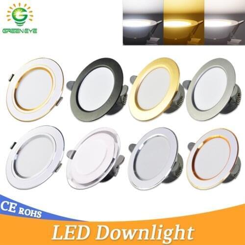 LED Downlight 3W 5W 9W 12W 15W 18W AC220V 240V downlight gold Silver White Ultra Thin Aluminum Round Recessed LED Spot Lighting