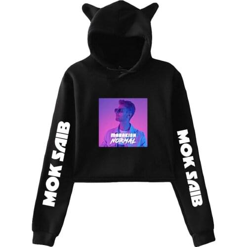 Mok Saib new kawaii high street hip-hop cat ear cotton hoodie ladies hooded pullover loose casual top ins wind sweater