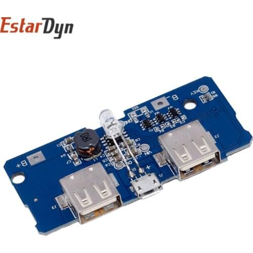 5V 2A Power Bank Charger Module Charging Circuit Board Step Up Boost Power Supply Module 2A Dual USB Output 1A Input