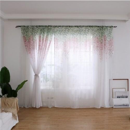 Wisteria Flower Design Home Decor Modern Tulle Curtains For Living Room Bedroom Window Voile Curtains Light Transmission