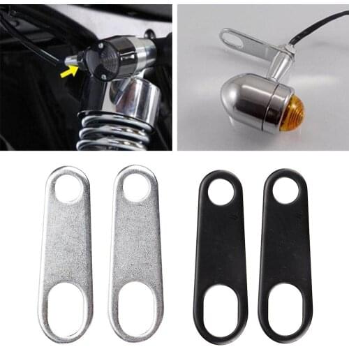 2 Pcs For Custom Fork Chopper Bobber Cafe Racer Clamp Mounts Motorcycle Turn Signal Indicator Light Lamp Holder Shock Brackets