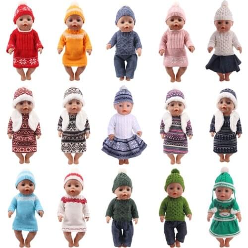 Winter Fashion Hooded Sweaters For 18-inch American 43 cm Doll Clothes Accessories, Girl Toys And Christmas Gifts