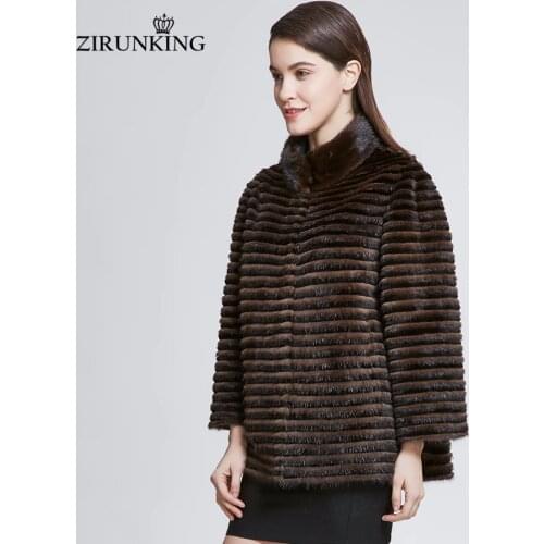 ZIRUNKING Fur Coats With Collar