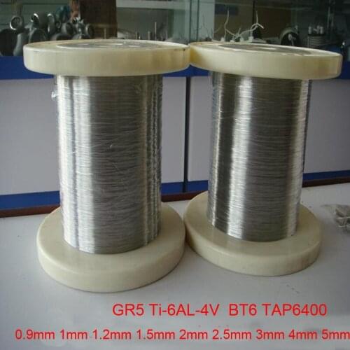 0.9mm 1mm 1.2mm 1.5mm 2mm 2.5mm 3mm 4mm 5mm Grade 5 high-purity Titanium wire gr5 Ultrafine pure ti wires Ti-6AL-4V BT6 TAP6400
