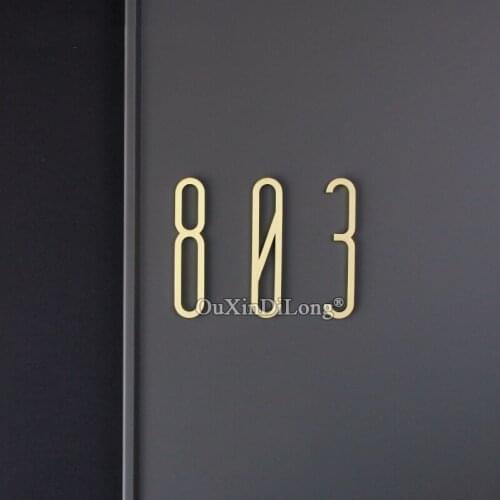 1PCS Custom Wood 7cm House Number Letters Big Door Alphabet Home Outdoor Brass Numbers Address Sign #0-9 GF430