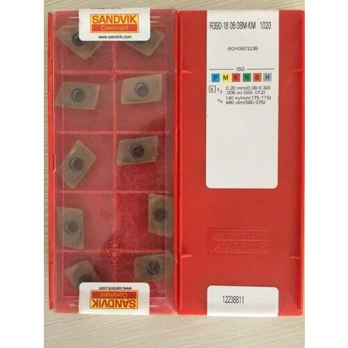 10PCS CARBIDE INSERT R390-180608M-KM 1020