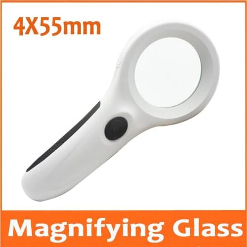 4X Children Students Gift LED Reading Magnifying Glass Illuminating Gift Toy Handheld Magnifier Insect Viewer Loupe with Lamps
