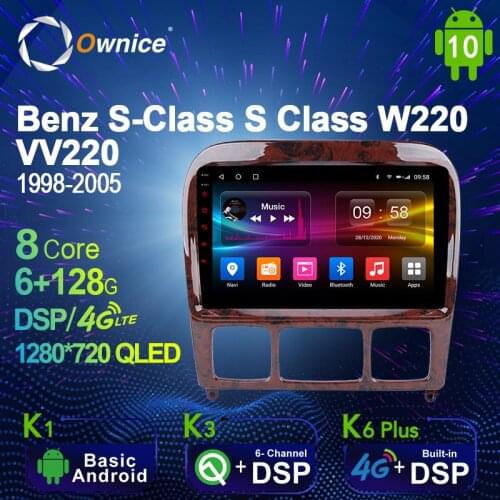 Android 10.0 6G+128G Car Radio Stereo for Mercedes Benz S-Class S Class W220 VV220 Auto Audio GPS 4G LTE head unit 1280*720