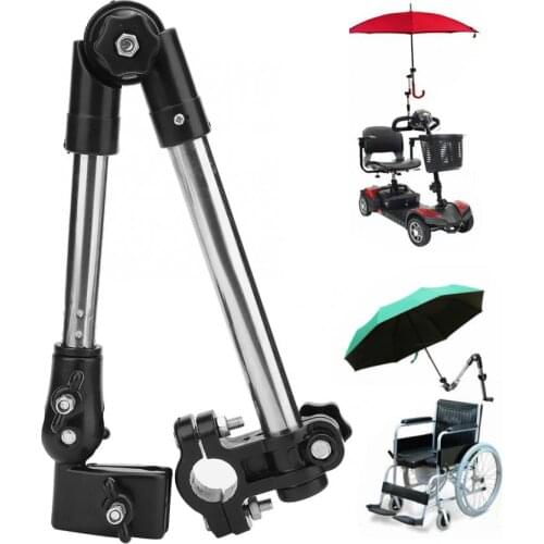 Wheelchair Stroller Bicycle Umbrella Attachment Handle Bar Holder Clamp Supporter Connector Wheel chair Accessories for Elderly
