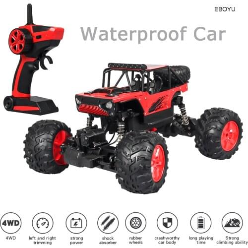 EBOYU S-005 1:12 RC Car 2.4G 4WD Amphibious Waterproof Alloy Car Rock RC Crawler Off-road Car RTR for Kids Gift