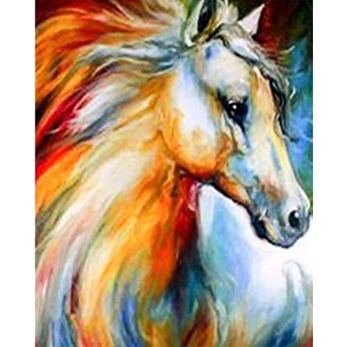 GATYZTORY Full Drill Horse Diamond Painting Rhinestone Kits Animal Cross Stitch Mosaic Art Handmade Gift Wall Decor