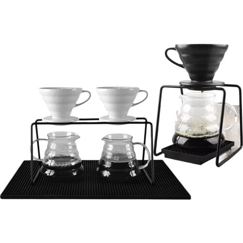 Coffee Dripper Stand Hand Punch Metal Filter Cup Frame Holder Paper Rack Stainless Steel Geometric Drip Cups Bracket Pour Over
