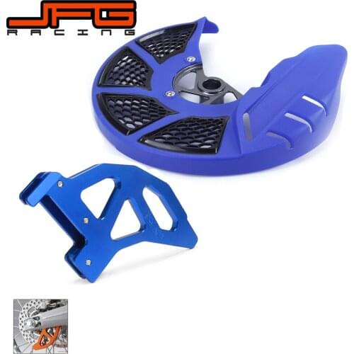 A Set Front & Rear Brake Disc Rotor Guard Protective Cover For Husqvarna TE125 TE250 TE300 TC125 TC250 TC450 TE TC FC FE 2014