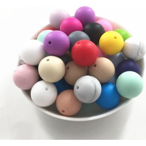 500pcs 19mm BPA Free Loose Round Silicone Baby Pacifier Teether Beads DIY Bracelets Chewing Jewelry Teethers Necklace