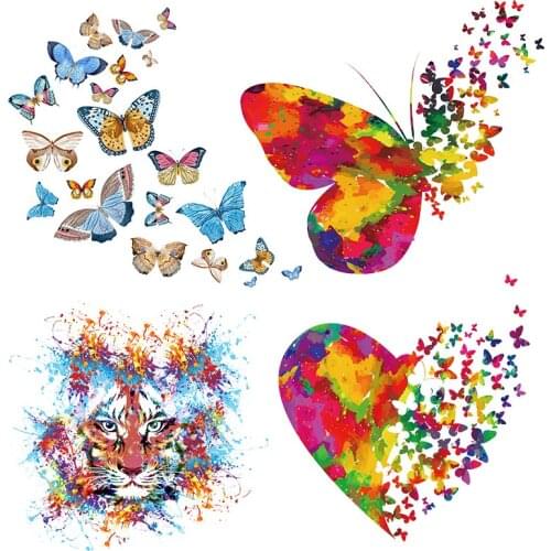 Fashionable womens clothing sweater heat transfer heat transfer beautiful butterfly heart-shaped printing stickers for women