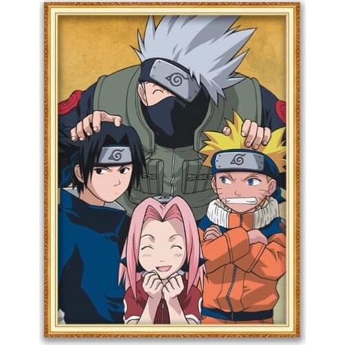 Cartoon Anime DIY Embroidery 11CT Cross Stitch Kits Needlework Craft Set Cotton Thread Printed Canvas Home Decoration Sell New