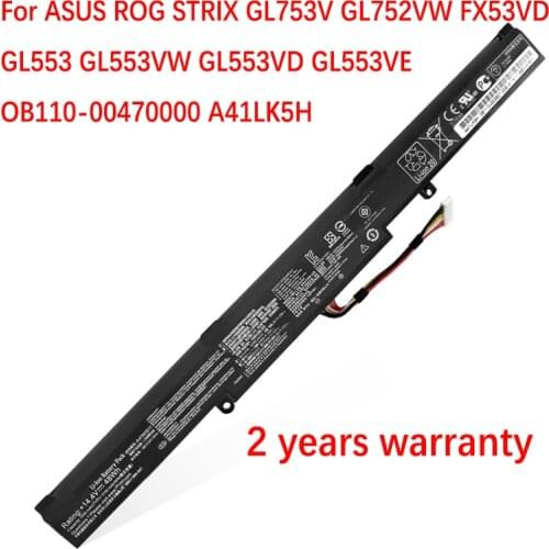 3150mAh A41N1611 Laptop Battery For ASUS ROG STRIX GL753V GL752VW FX53VD GL553 GL553VW GL553VD GL553VE OB110-00470000 A41LK5H